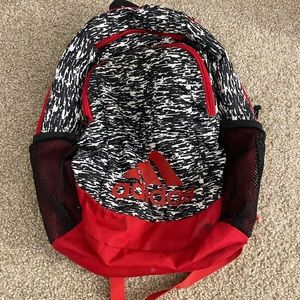 Adidas black red white backpack